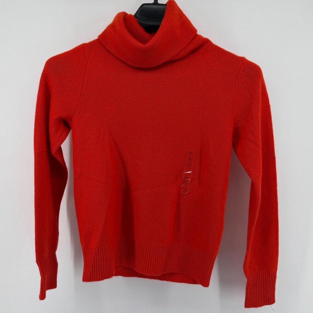 Polo Ralph Lauren Women's Orange Washable Cashmere Turtleneck Sweater Size Small